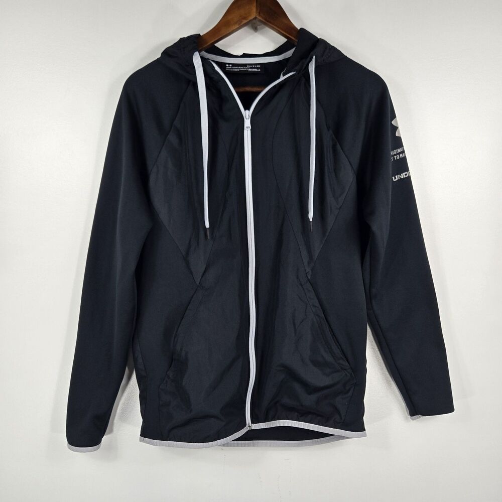 Under Armour Women's Size‎ Small Black Full Zip Hooded Jacket Lightweight